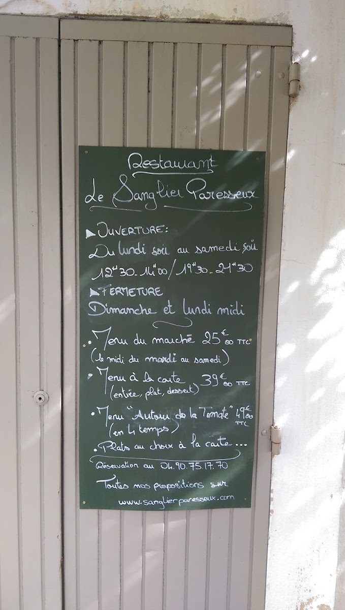Menu Le Sanglier Paresseux-8